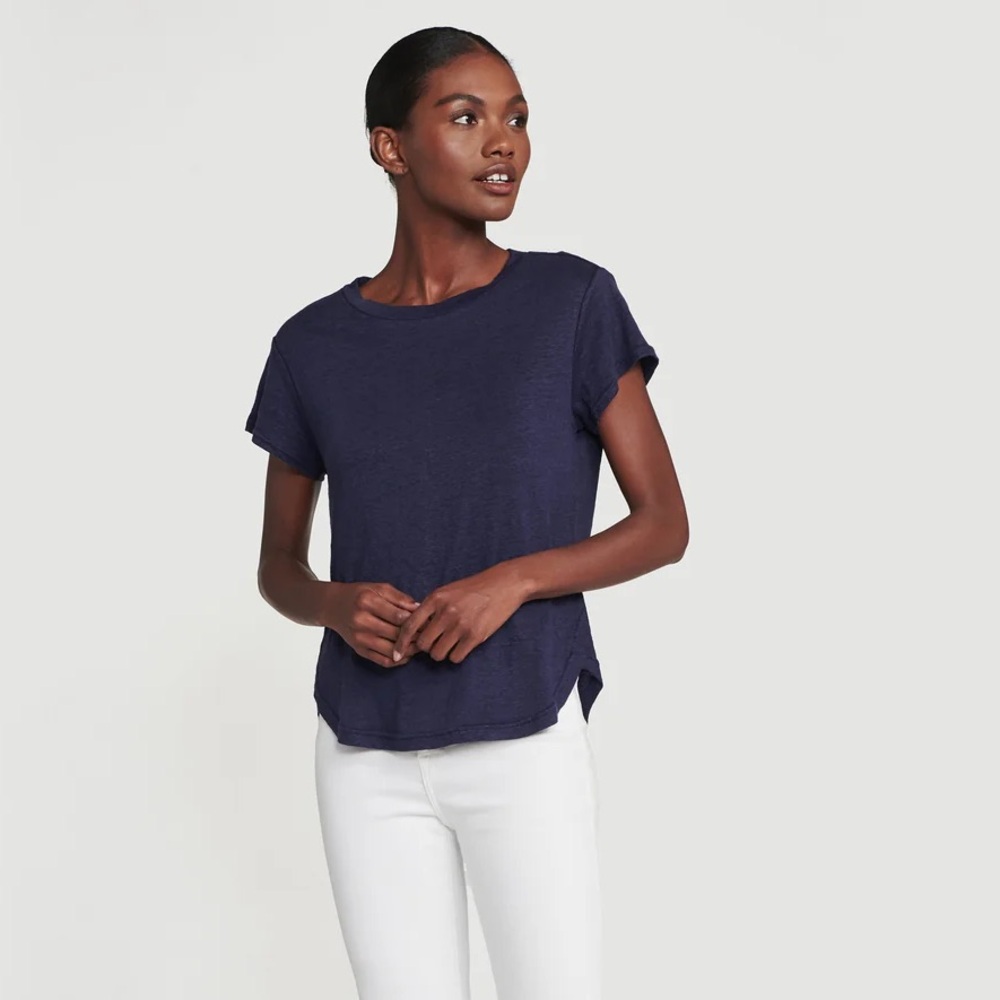 FRAME Classic Crew Linen Tee